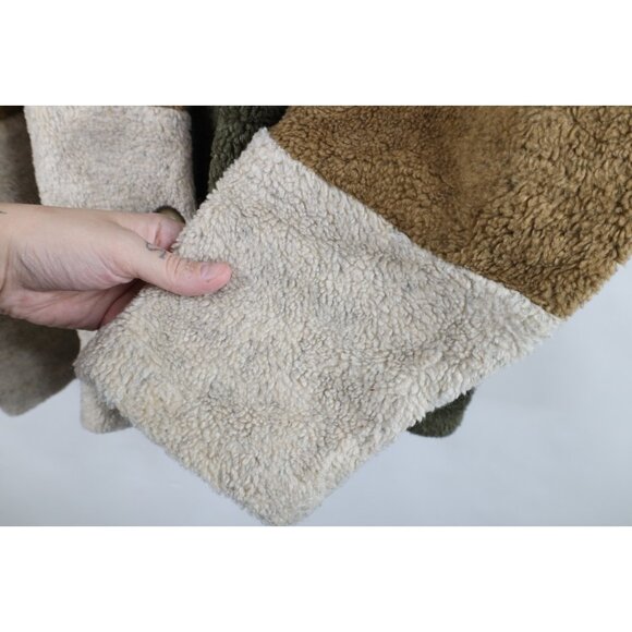 Vintage 90s Streetwear Womens XL Color Block Deep Pile Fleece Sweater Jacket - Picture 6 of 12